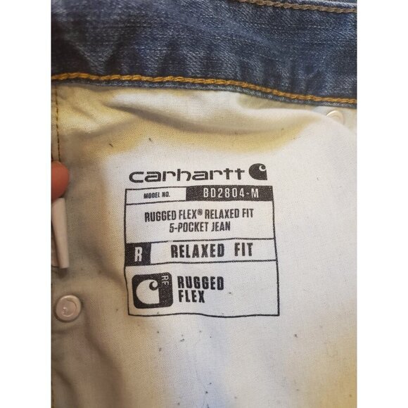 Carhartt Men's Jeans 44x30 Rugged Flex Relaxed Fit Blue Wash BD2804-M Casual EUC - Picture 4 of 13